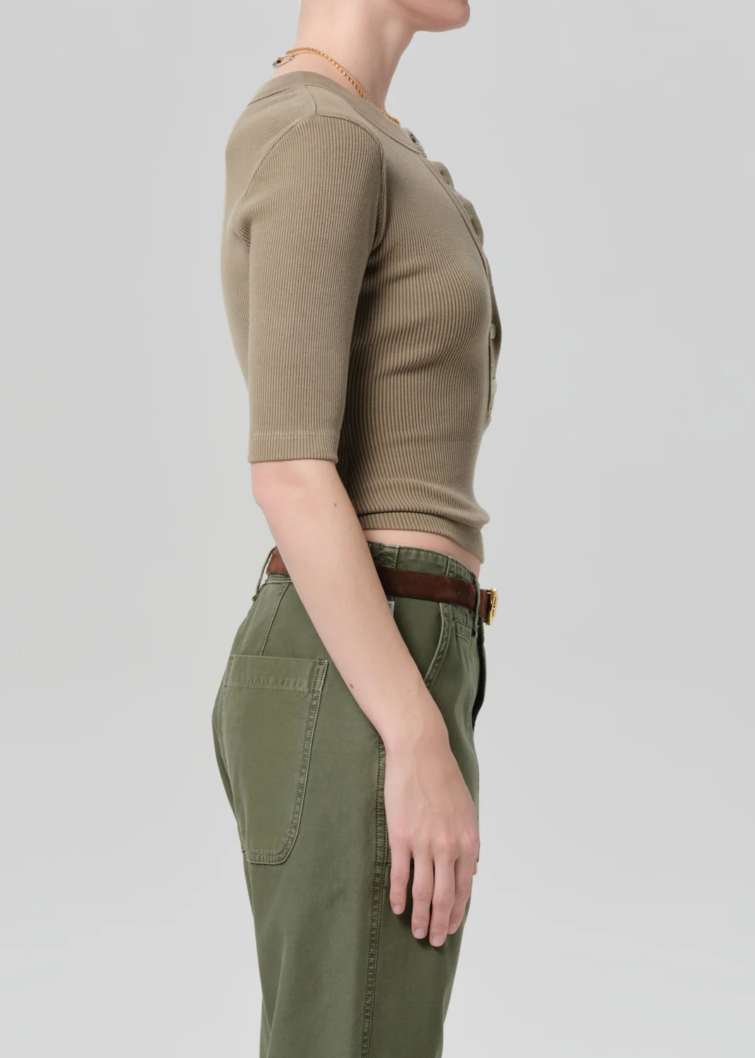 Nali Short Sleeve Henley in Reservoir - Image 3