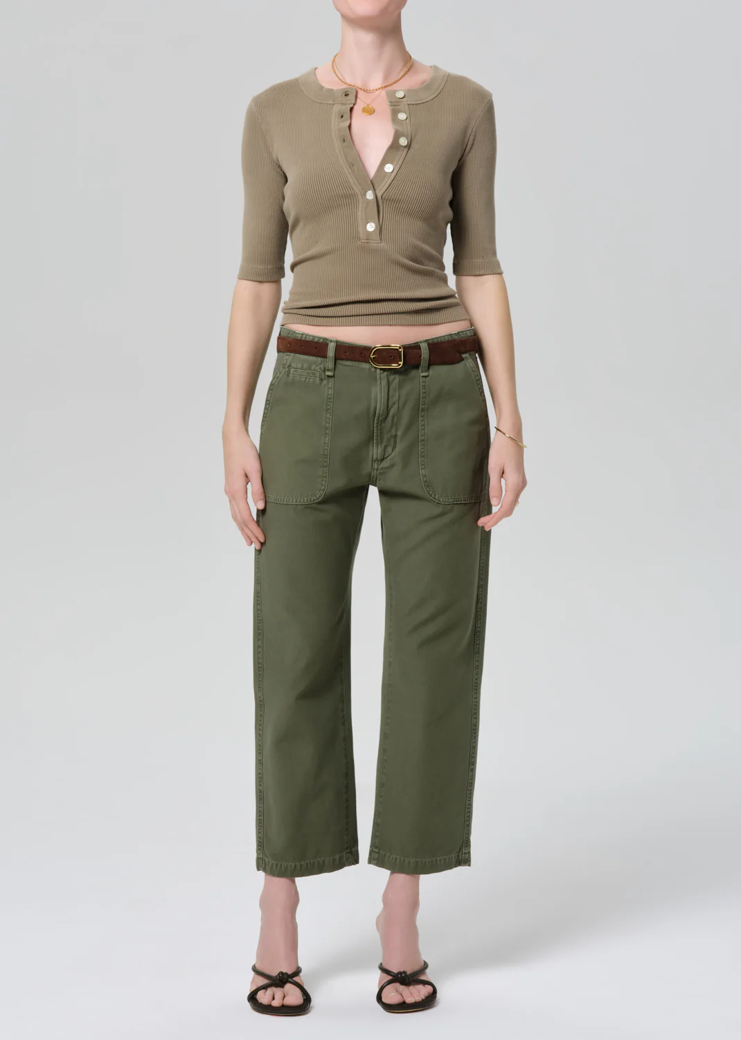 Nali Short Sleeve Henley in Reservoir - Image 5