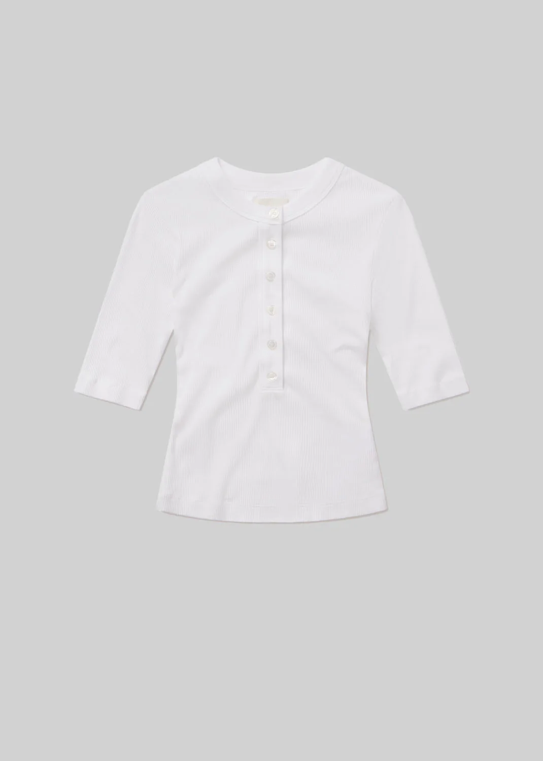Nali Short Sleeve Henley in White - Image 6