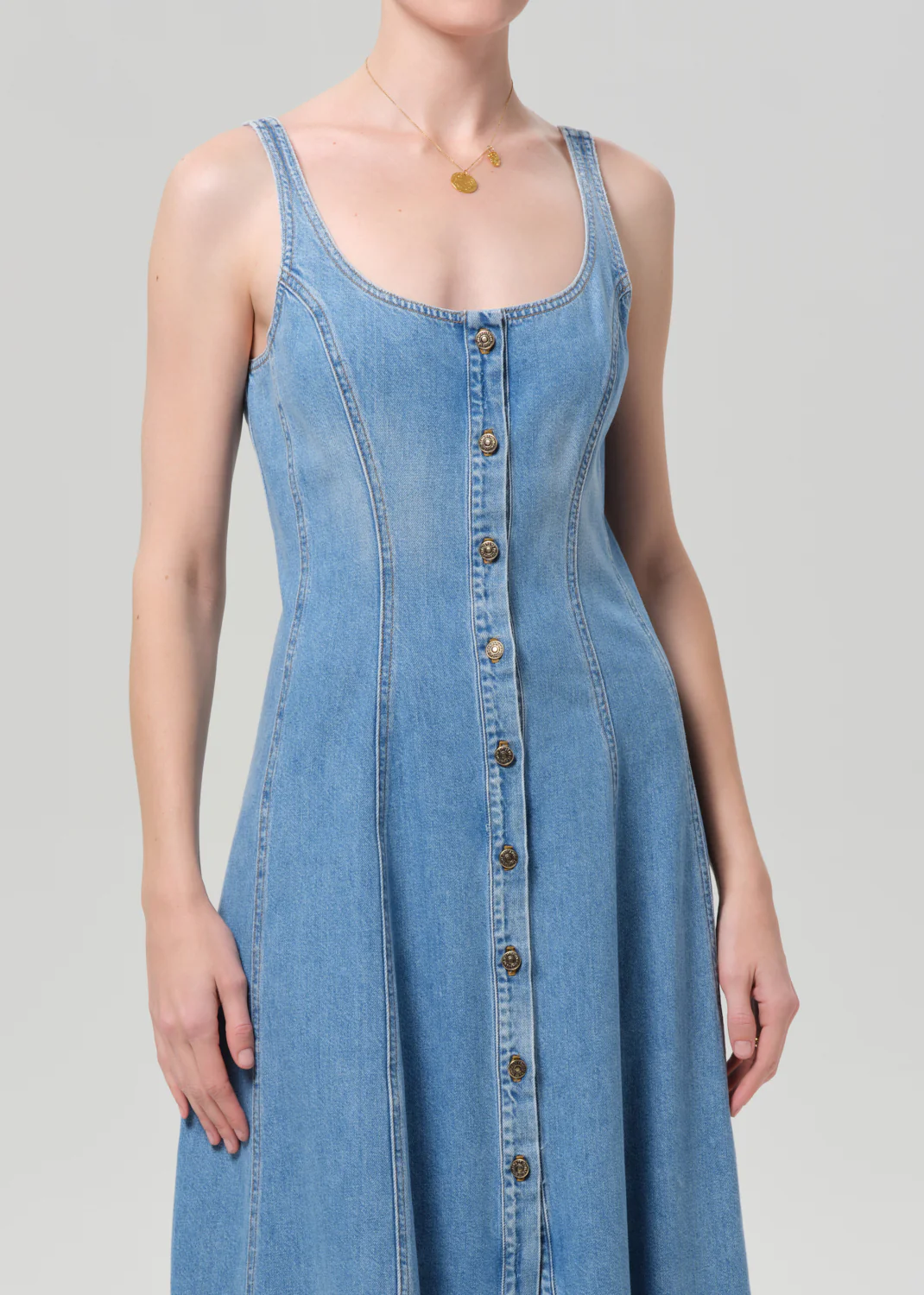 Noa Seamed Dress in Lapis - Image 4