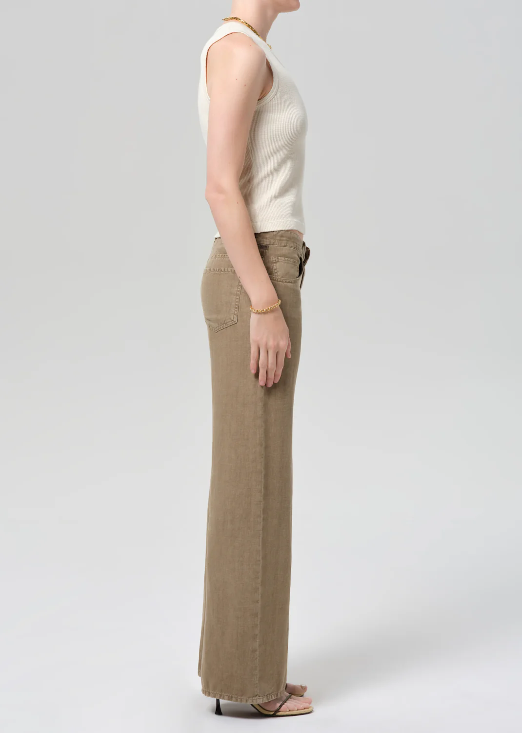 Nora Linen Trouser Leg in Reservoir - Image 3