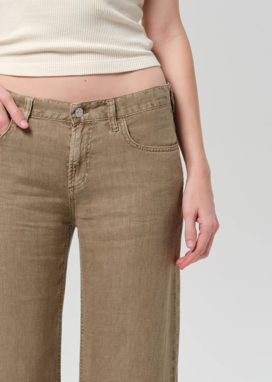 Nora Linen Trouser Leg in Reservoir - Image 5