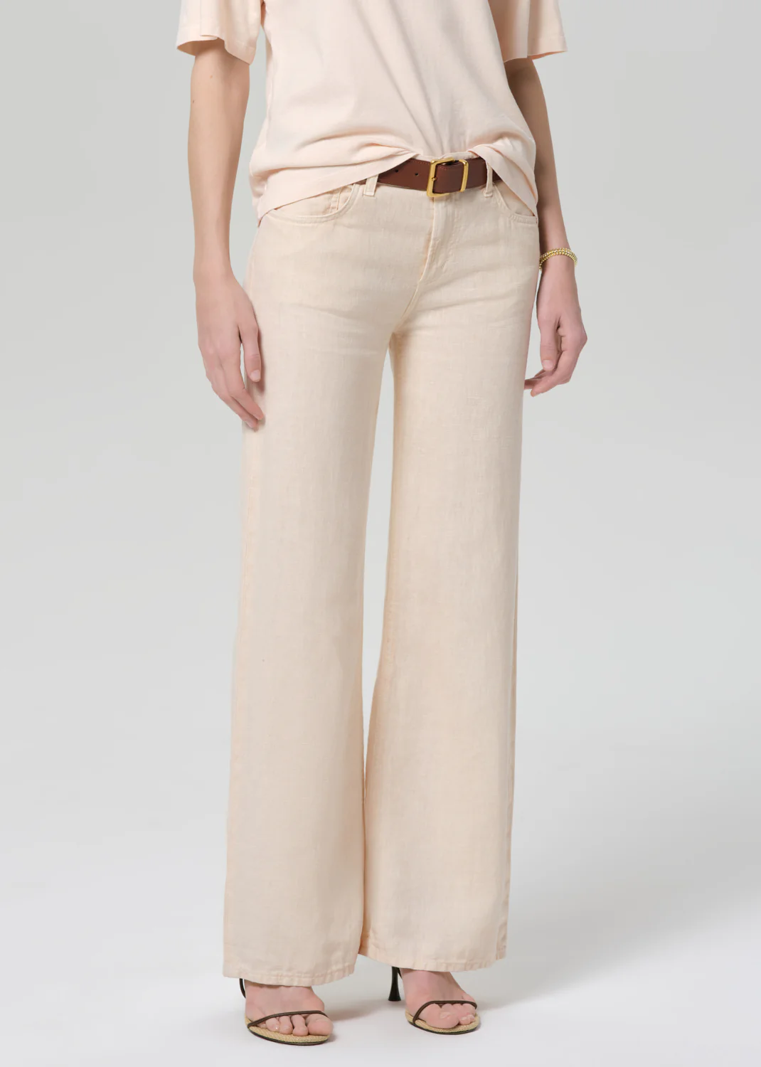 Nora Linen Trouser Leg in Vanilla - Image 4