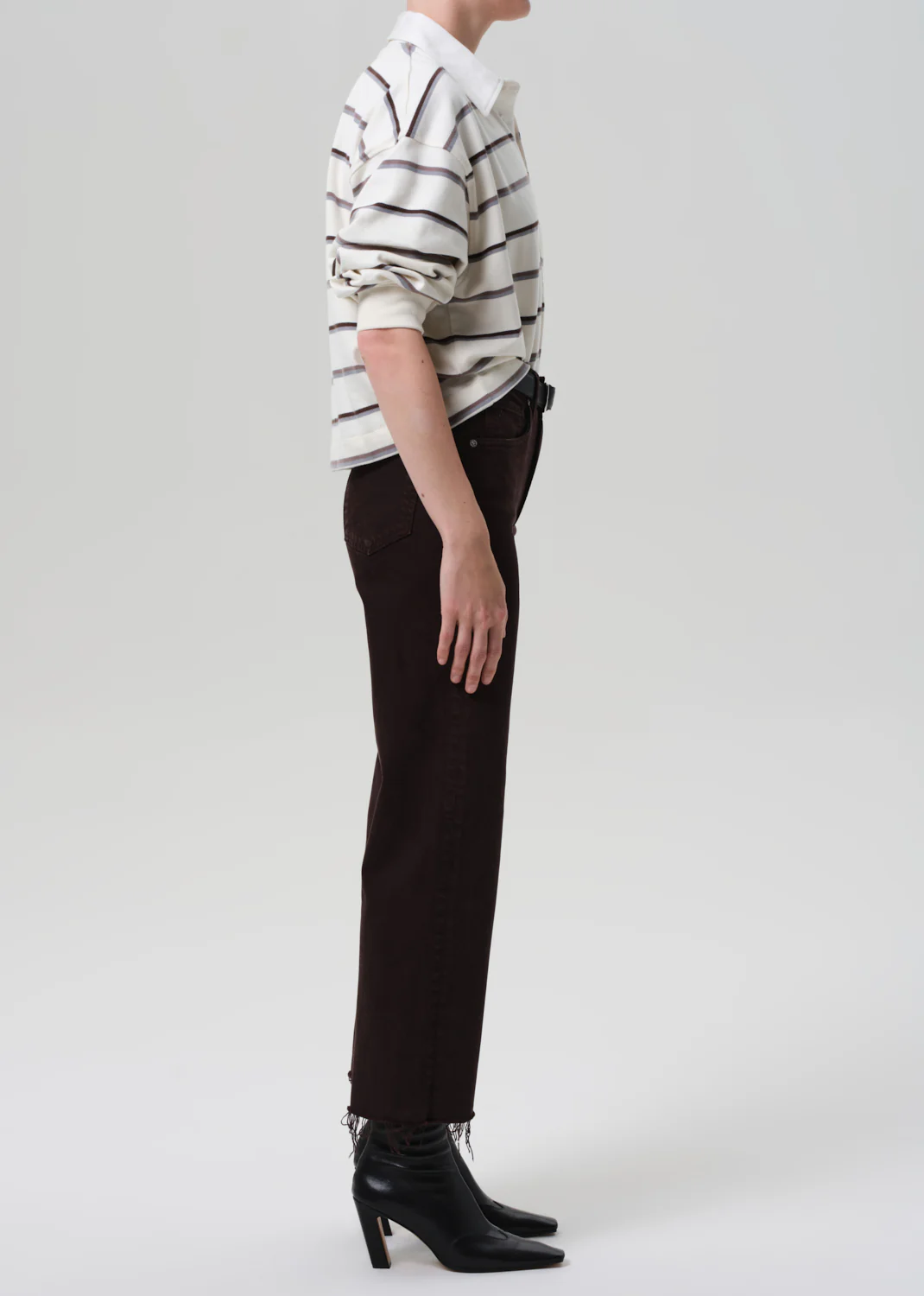 Palma Straight Raw Hem in Carob - Image 3