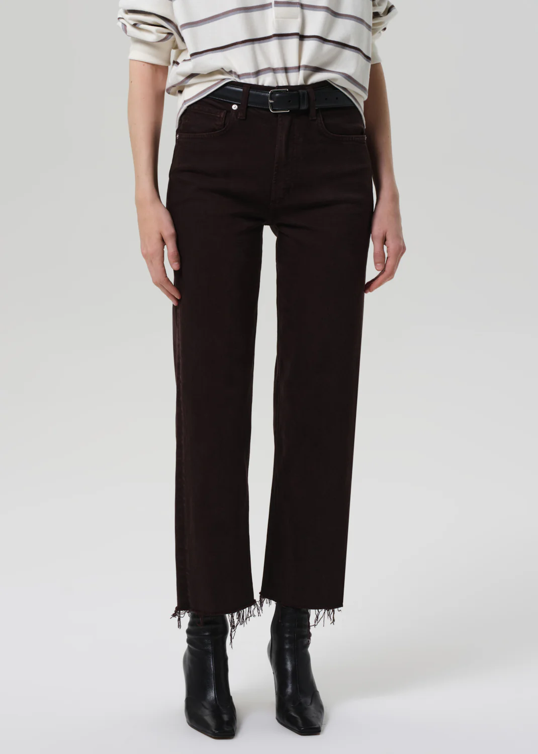 Palma Straight Raw Hem in Carob - Image 4