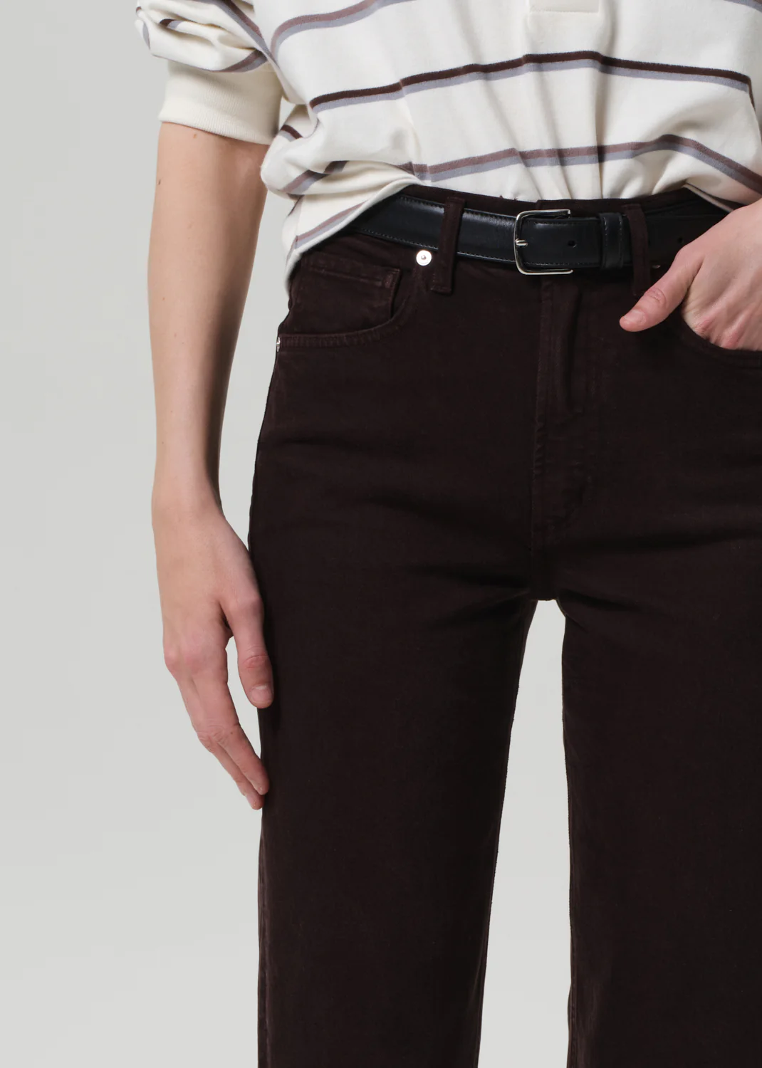 Palma Straight Raw Hem in Carob - Image 5