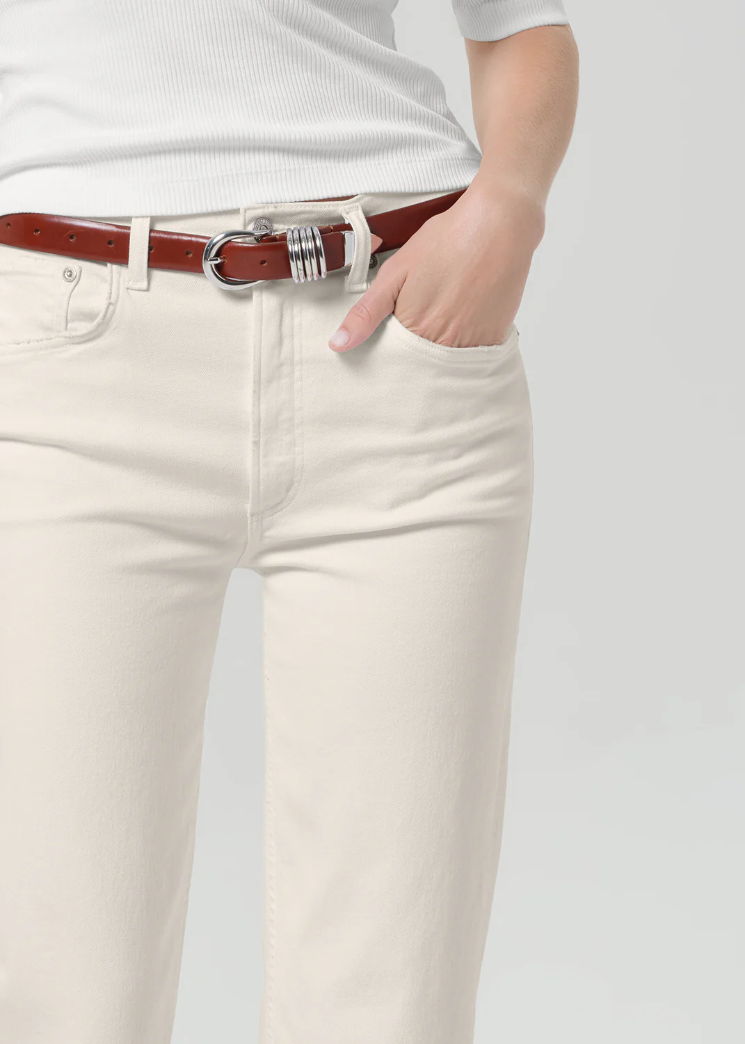 Palma Straight Clean Hem in Almond - Image 5