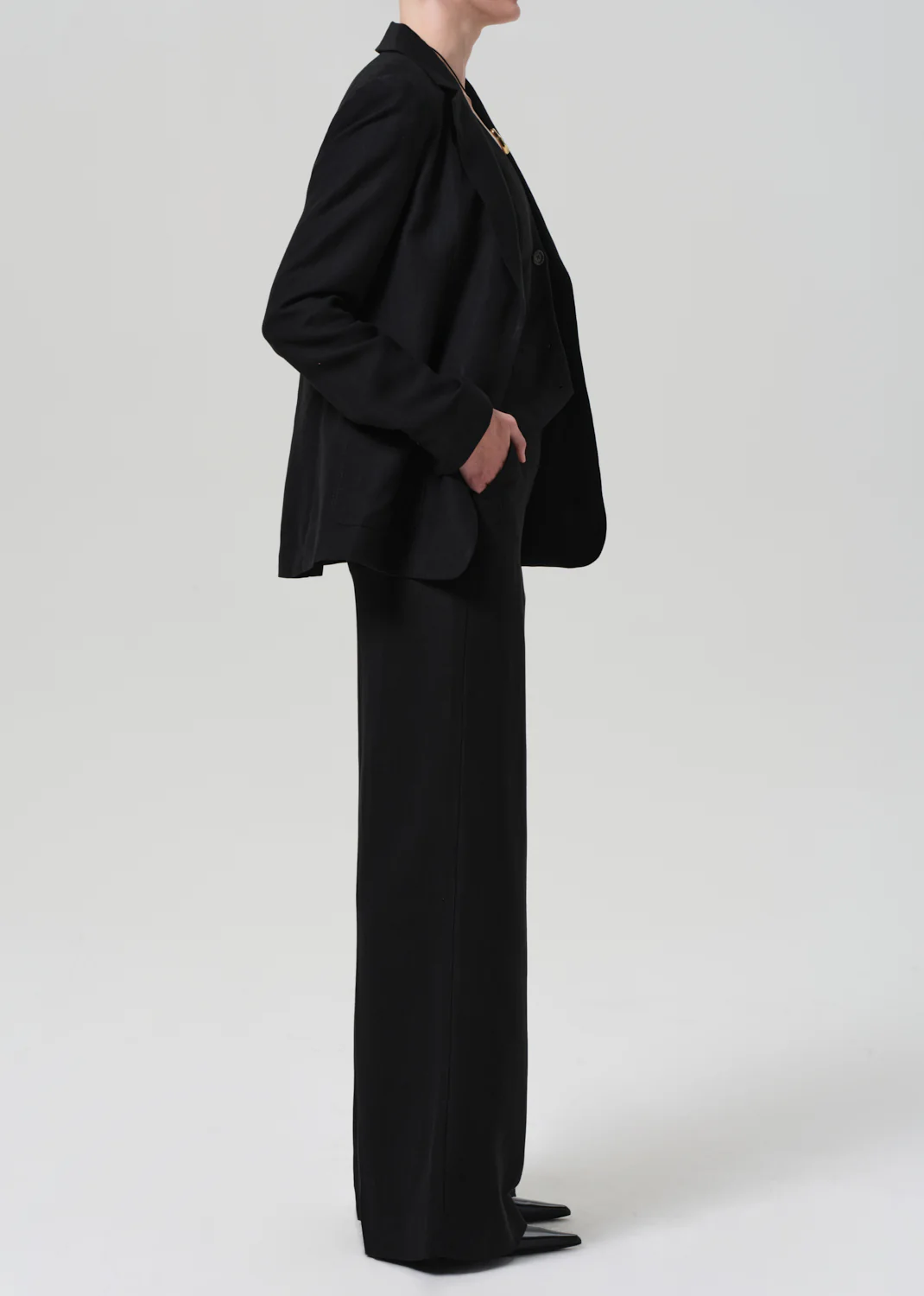 Park Trouser Linen Twill in Black - Image 3