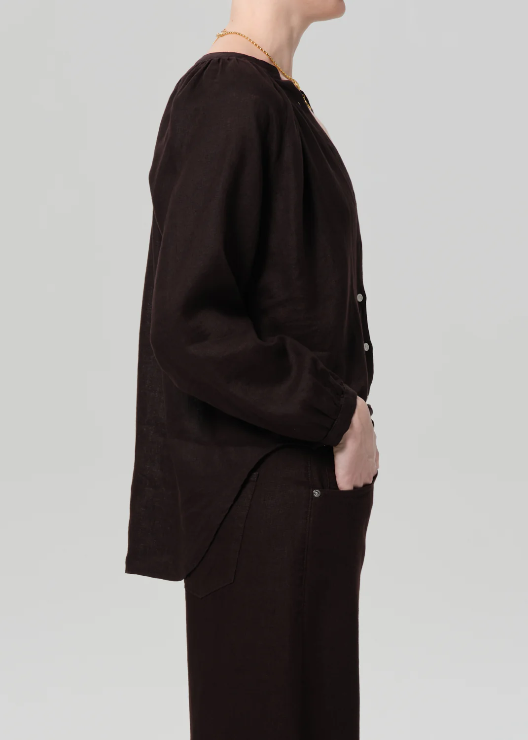 Paro Blouse in Chocolate - Image 4