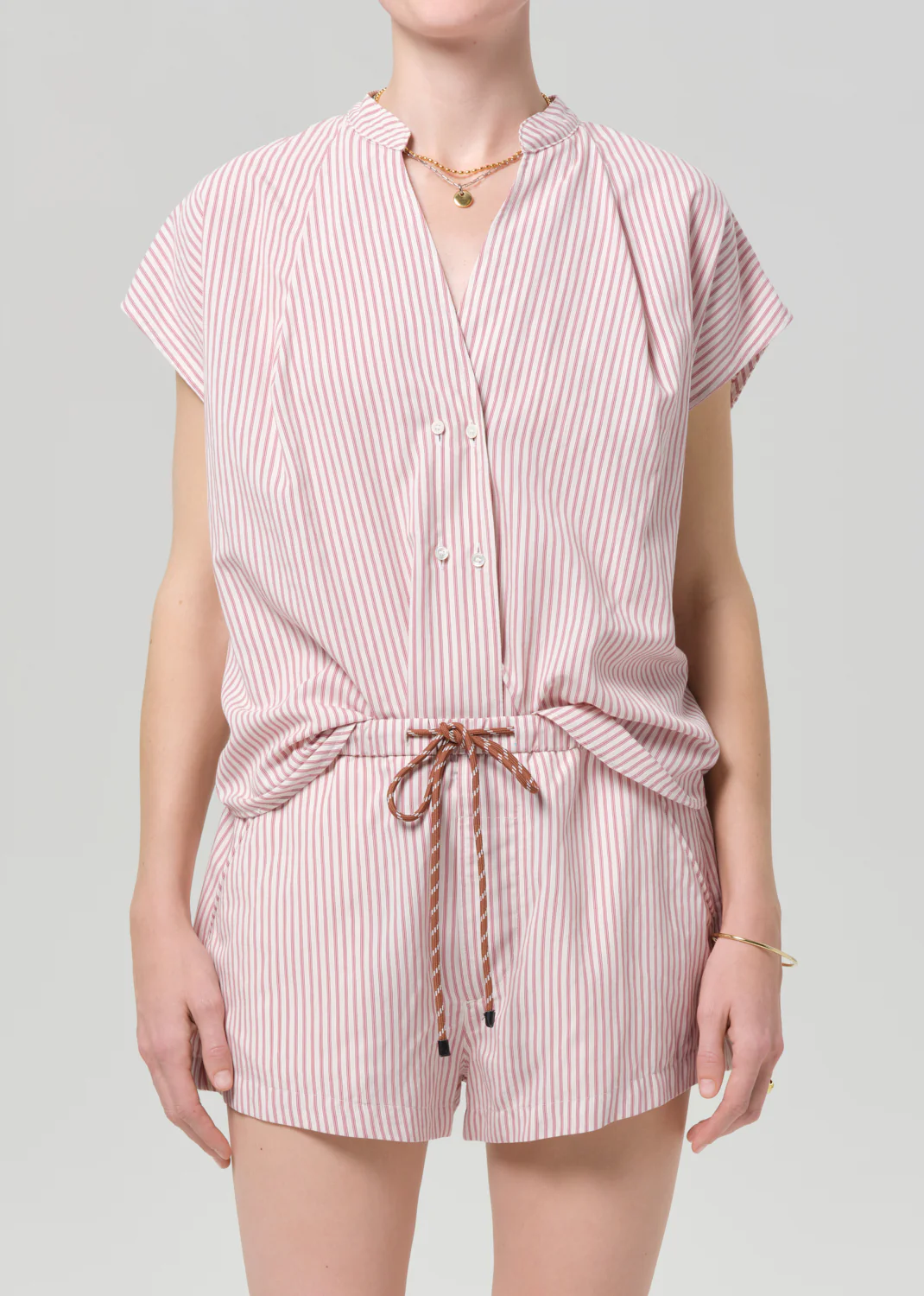Penelope Blouse in Raspberry Stripe