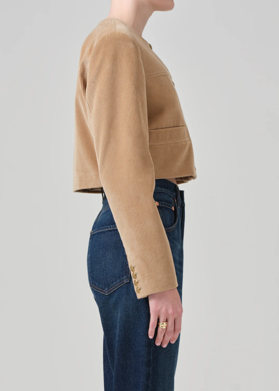 Pia Cropped Jacket in Ambra - Image 3