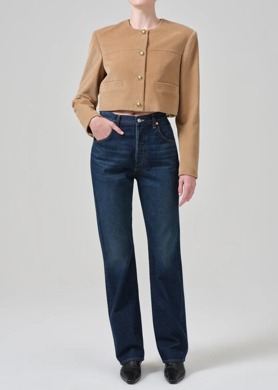 Pia Cropped Jacket in Ambra - Image 5