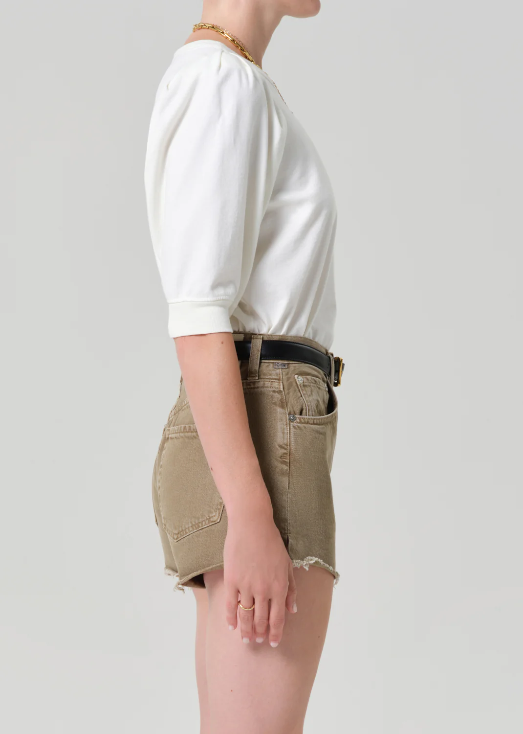 Pia Pleated Sleeve Tee in Pashmina - Image 3