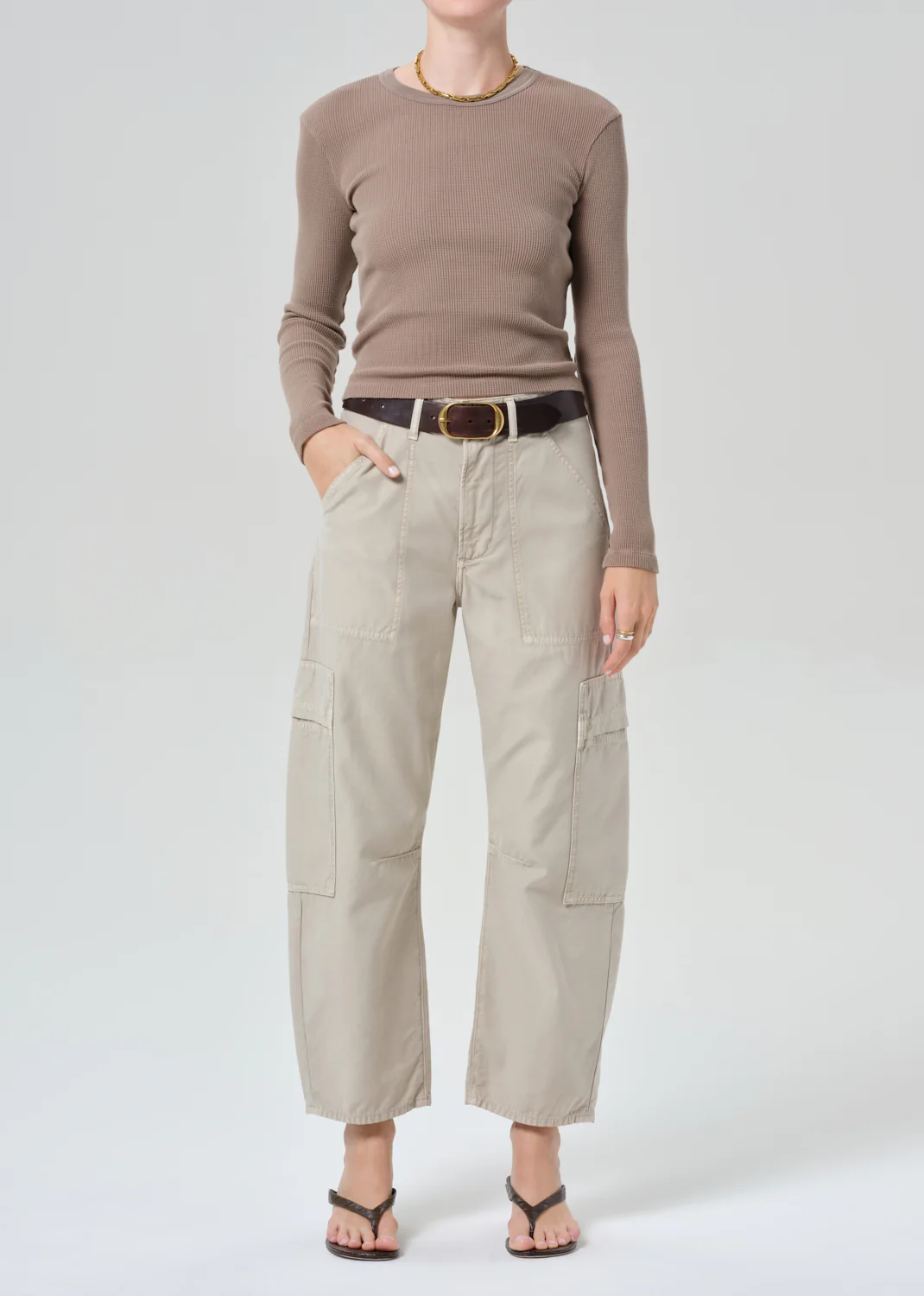 Pilar Waffle Crewneck in Bezal - Image 5