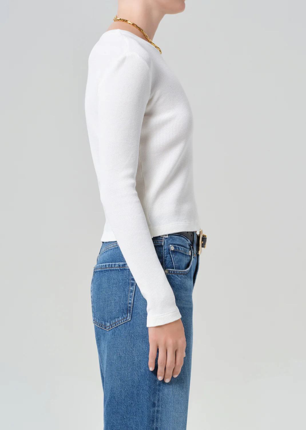 Pilar Waffle Crewneck in Pashmina - Image 3