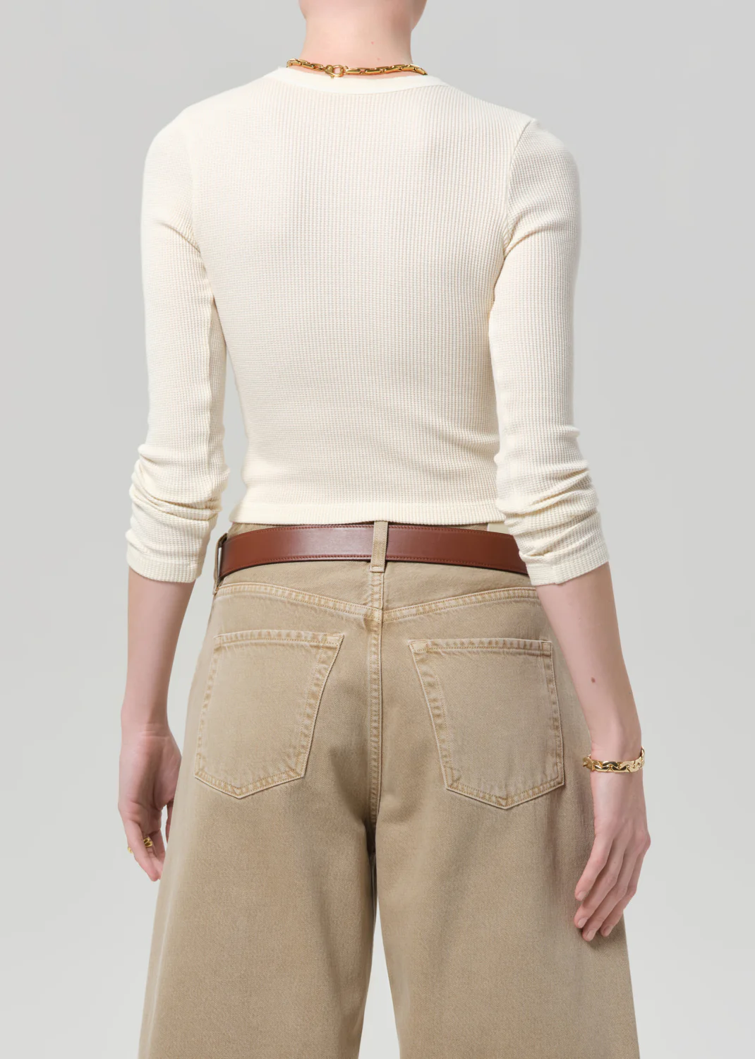 Pilar Waffle Crewneck in Dune - Image 2
