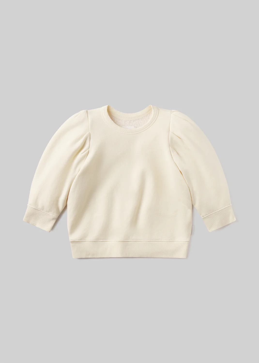 Pleated Short Sleeve Crew in Cream - Image 6