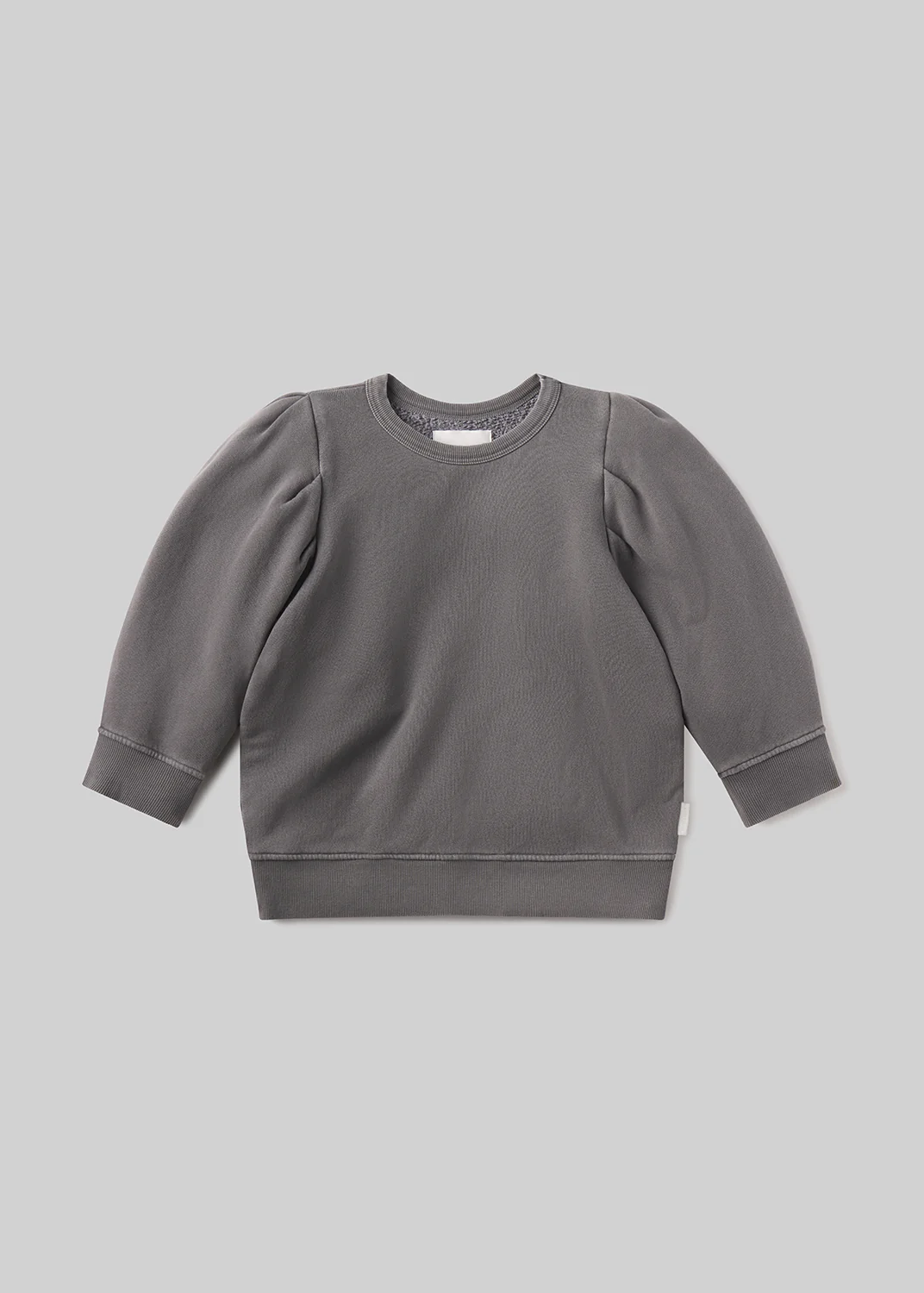 Pleated Short Sleeve Crew in Dark Grey - Image 6