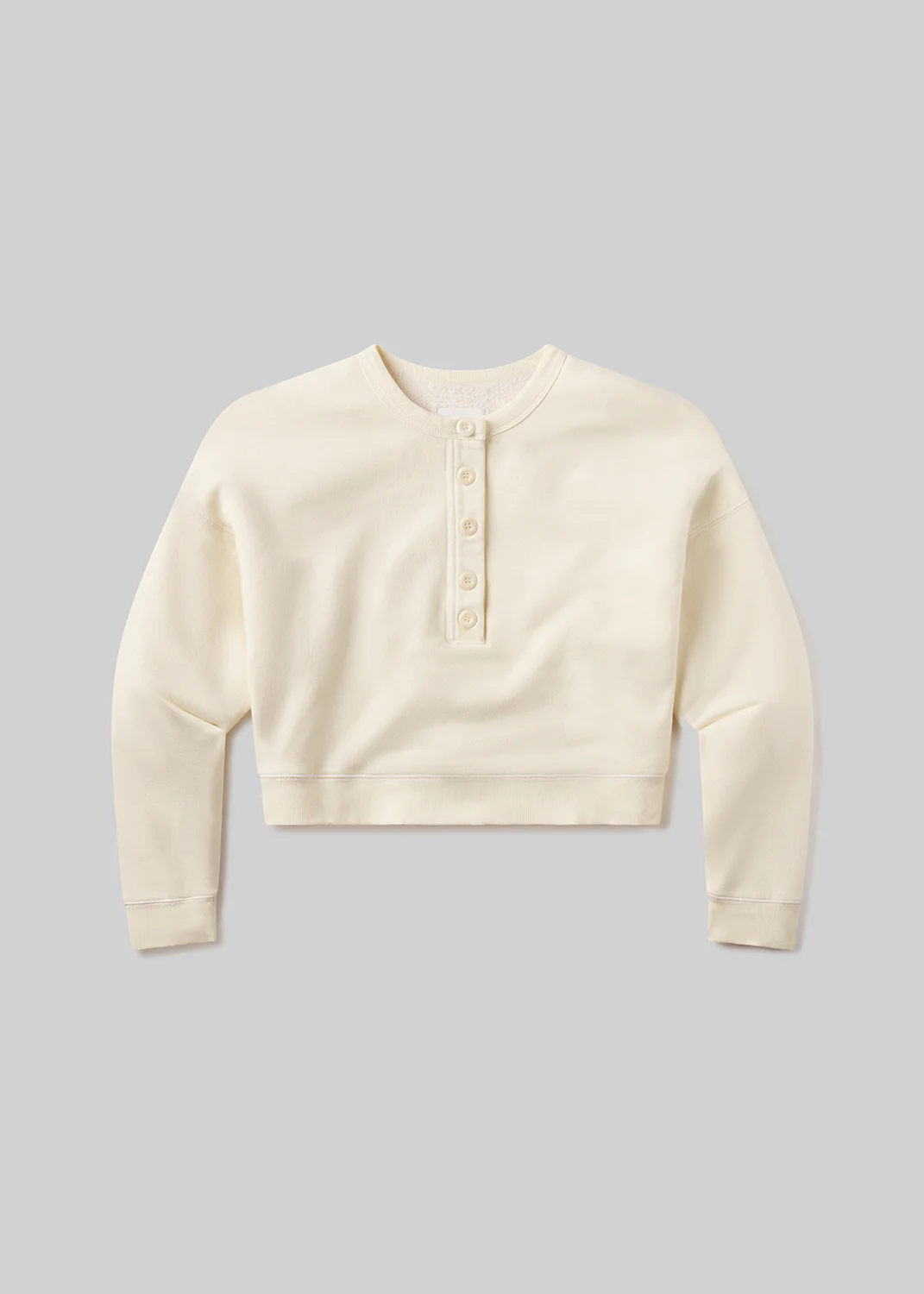 Rhomboid Henley in Cream - Image 6