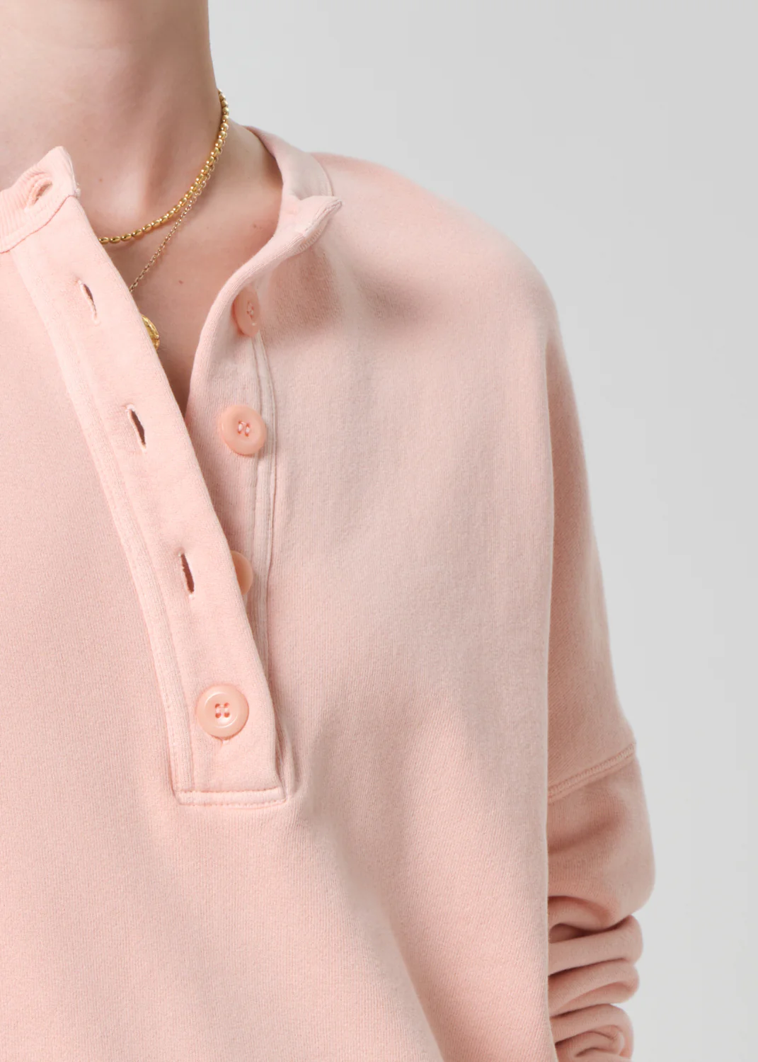 Rhomboid Henley in Melon Creme - Image 4