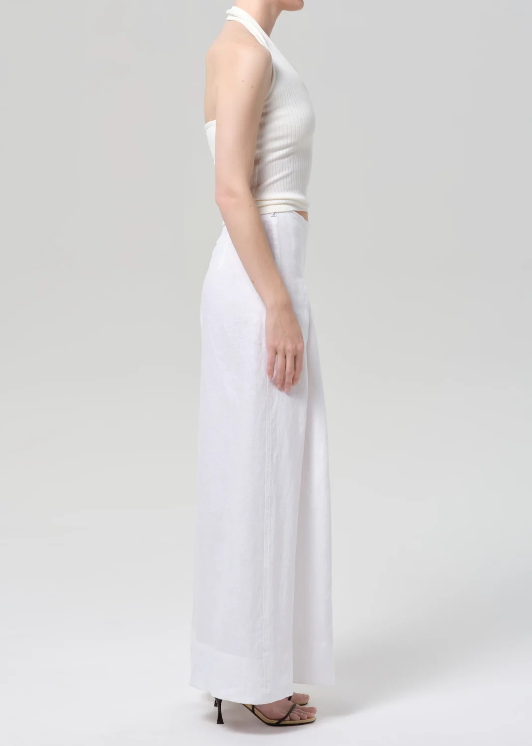 Riviera Cropped Palazzo in White - Image 3