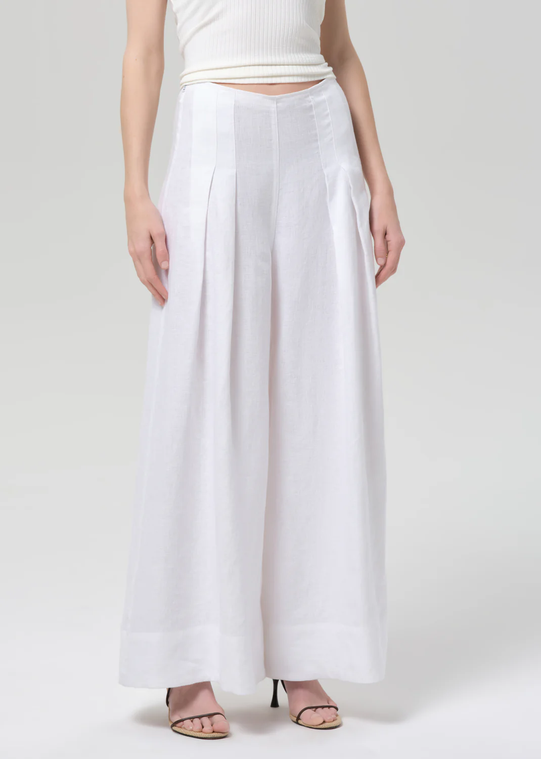 Riviera Cropped Palazzo in White - Image 4