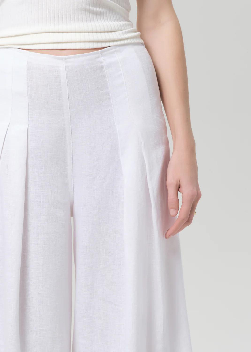 Riviera Cropped Palazzo in White - Image 5
