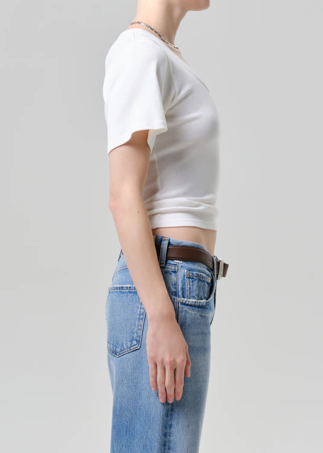 Rosalie U Neck Tee in Pashmina - Image 3