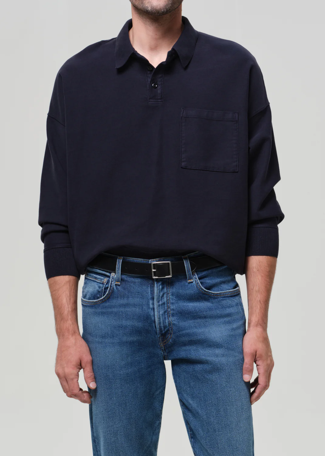 Rugby Polo in Navy - Image 3