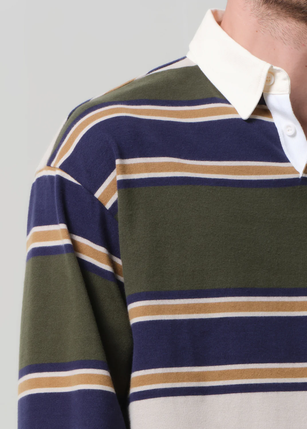 Rugby Shirt in Green Rugby Stripe - Image 5