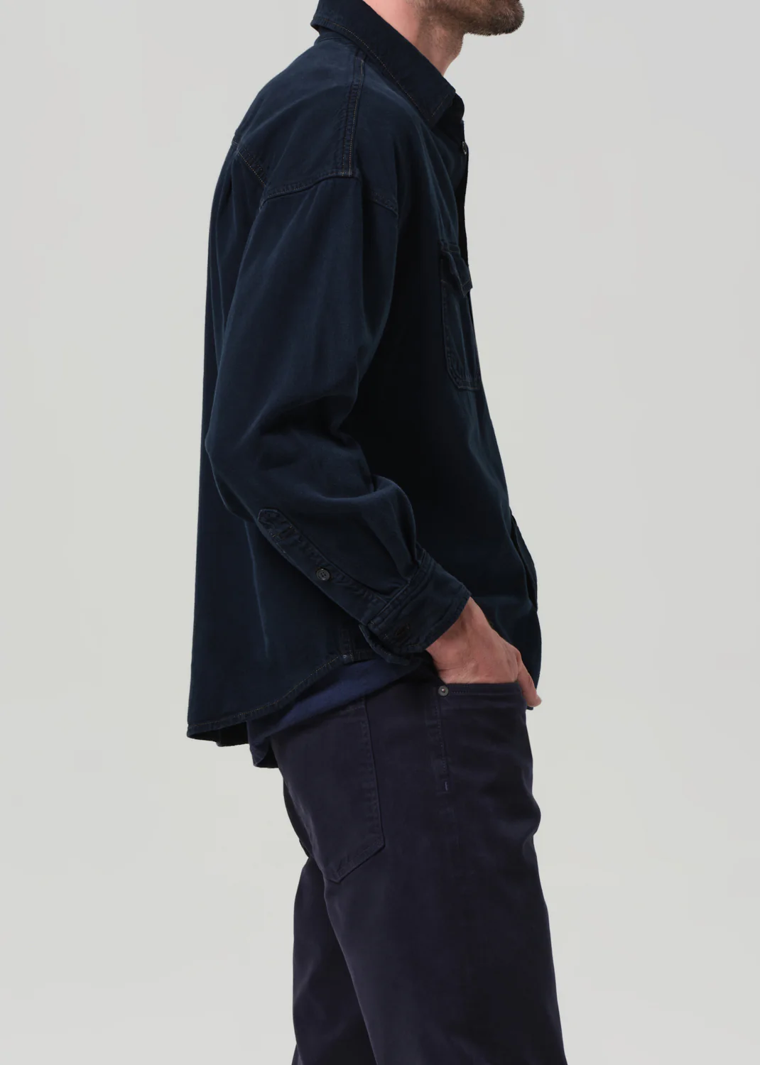 Shigoto Shirt in Dark Indigo - Image 4