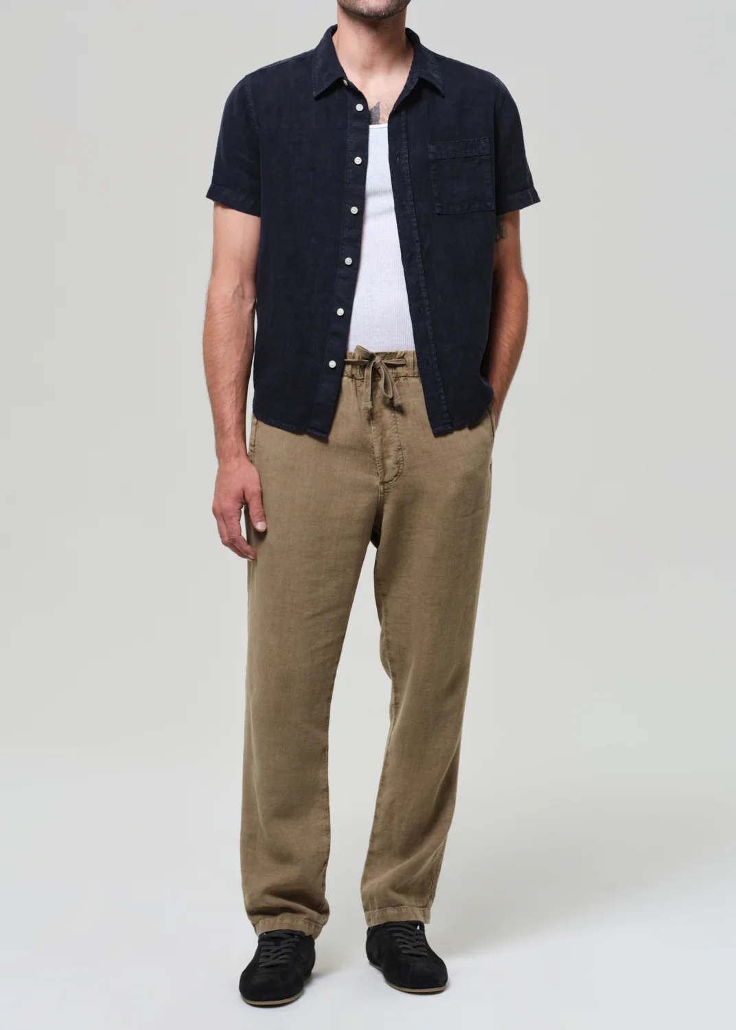 Short Sleeve Pocket Cairo Shirt in Navy - Image 6