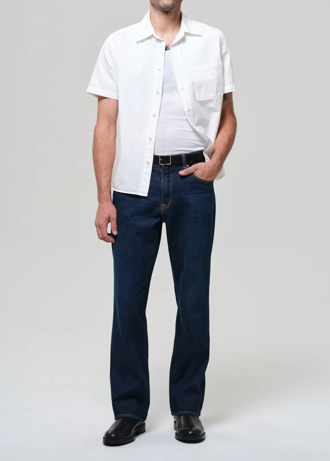 Short Sleeve Pocket Cairo Shirt in Soft White - Image 7