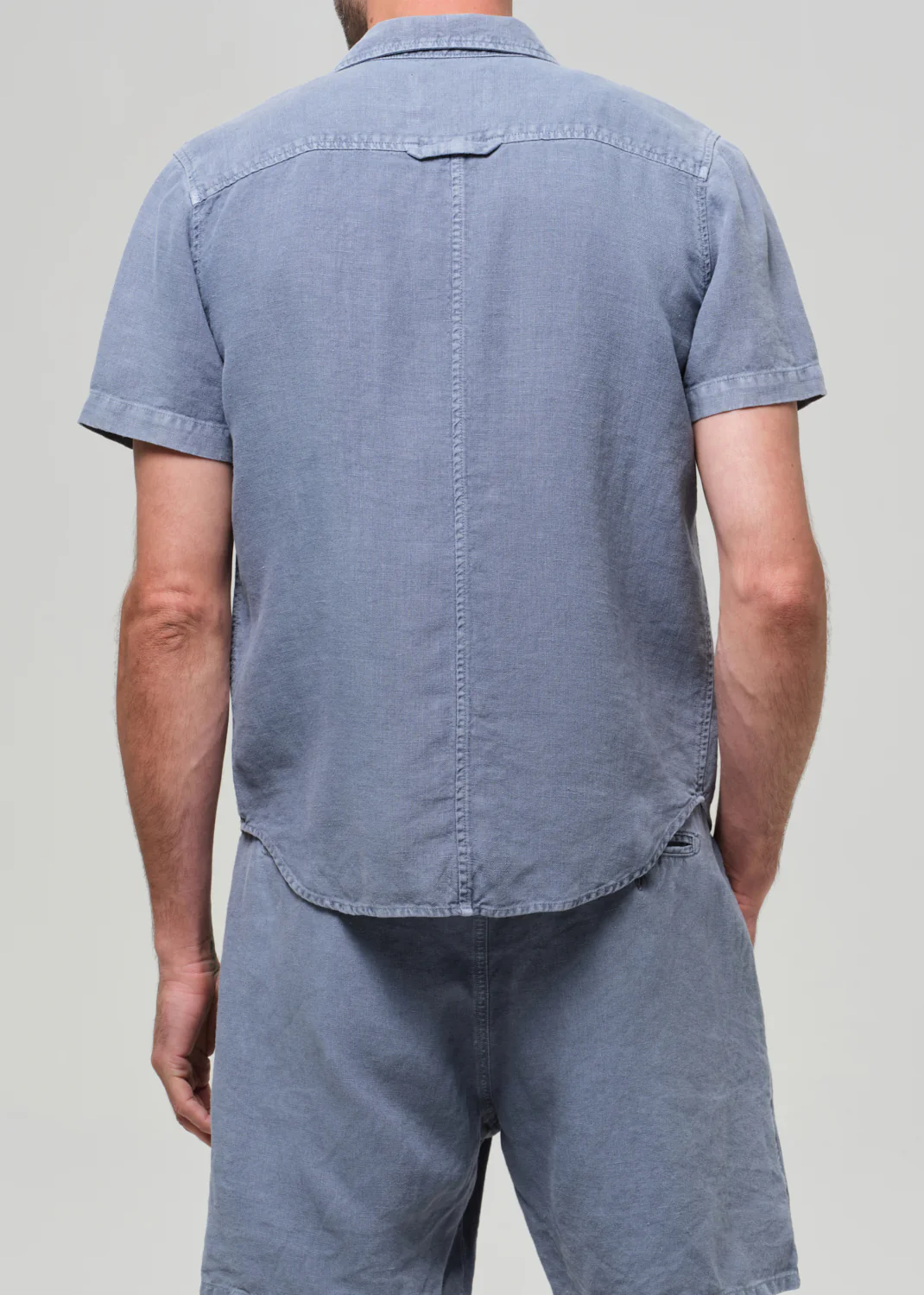 Short Sleeve Pocket Cairo Shirt in Stone Blue - Image 4