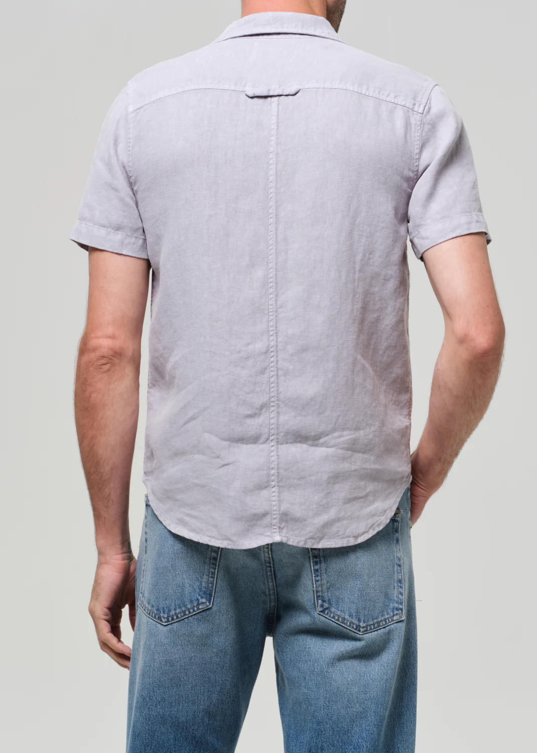 Short Sleeve Pocket Cairo Shirt in Stone Grey - Image 4