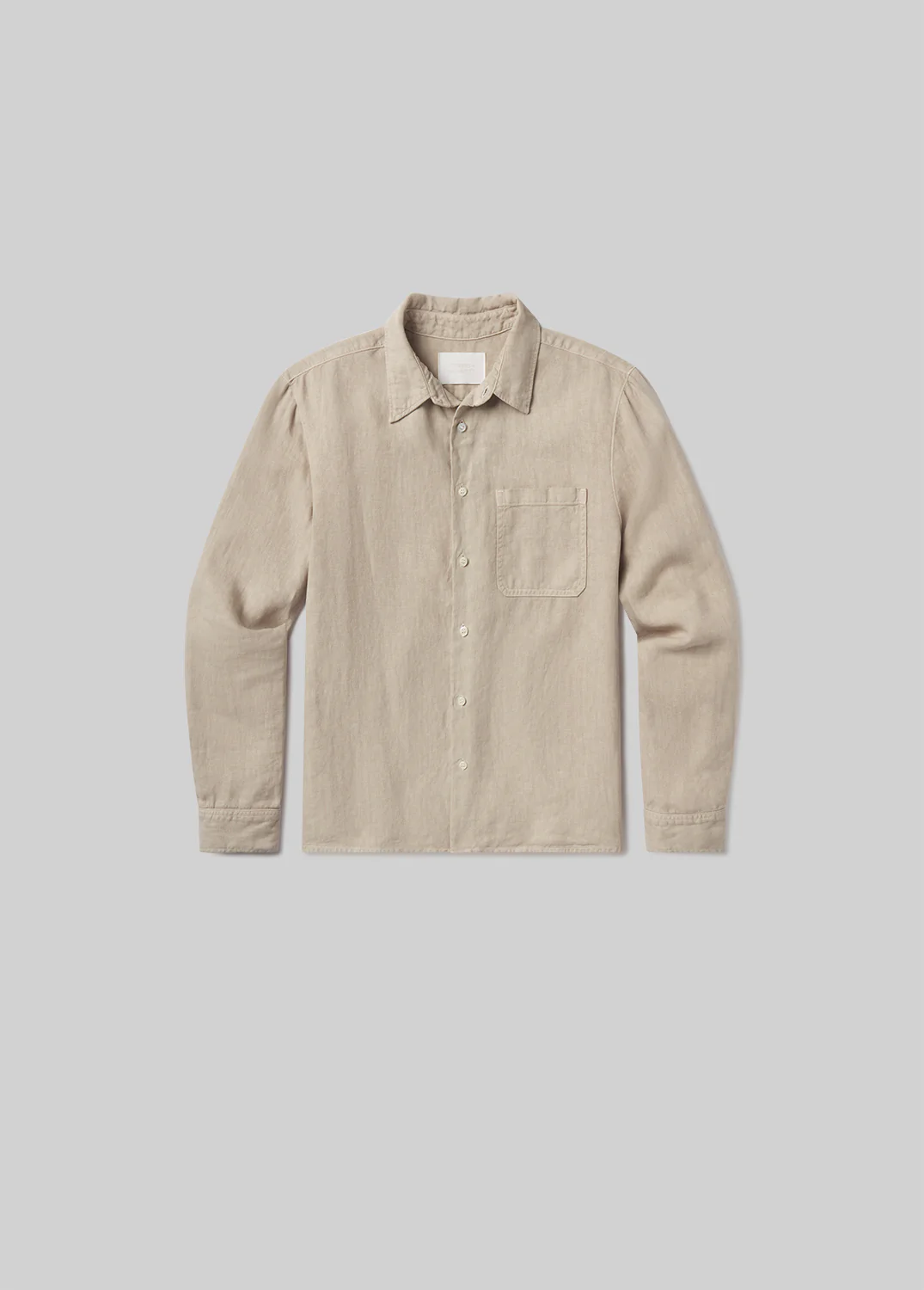 Single Pocket Linen Workshirt in Wheat - Image 2
