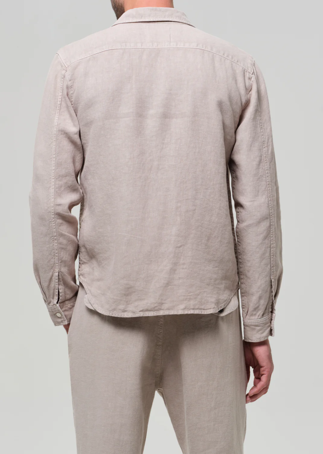 Single Pocket Linen Workshirt in Wheat - Image 4