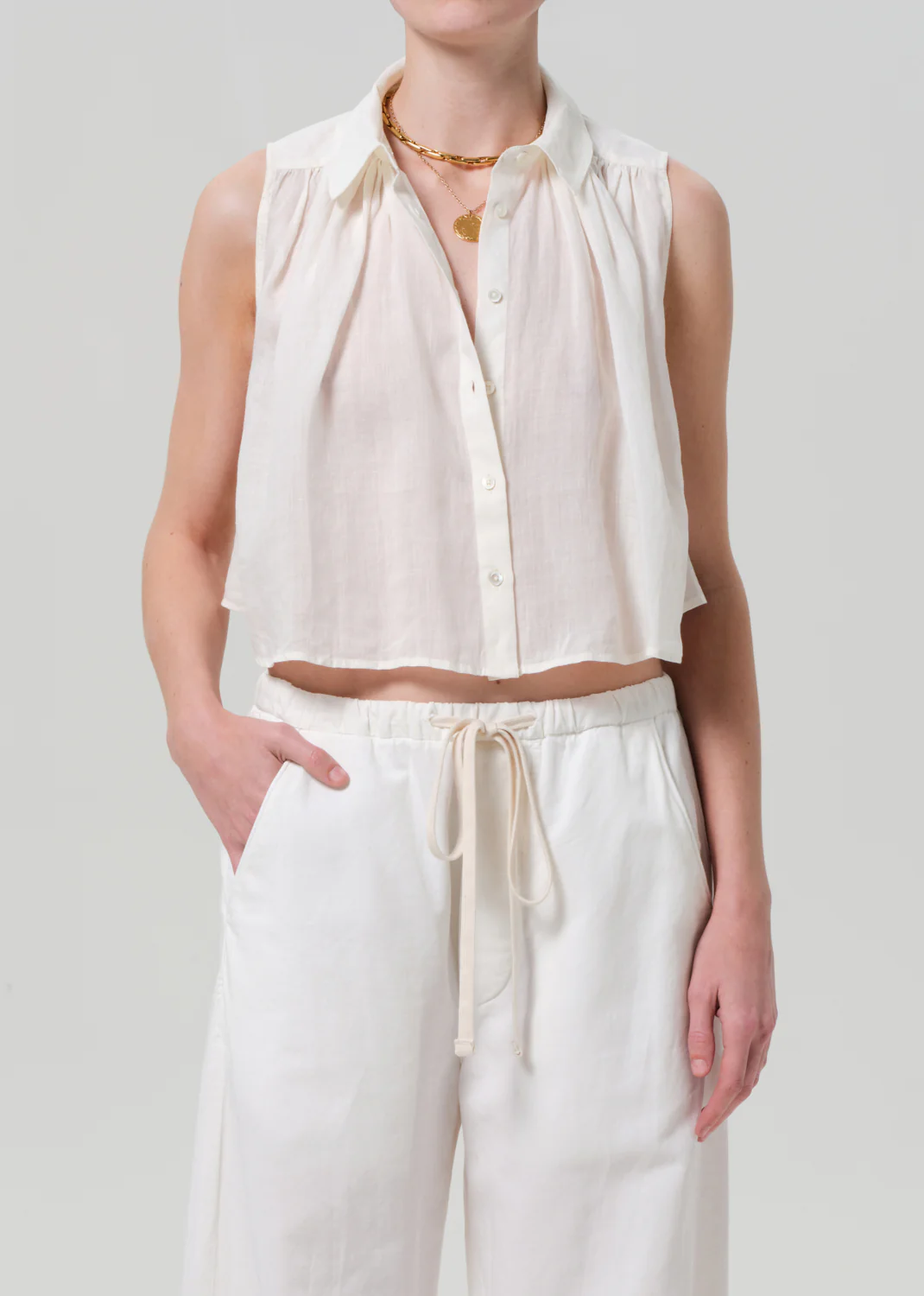 Sleeveless Ambrose Top in Vanilla