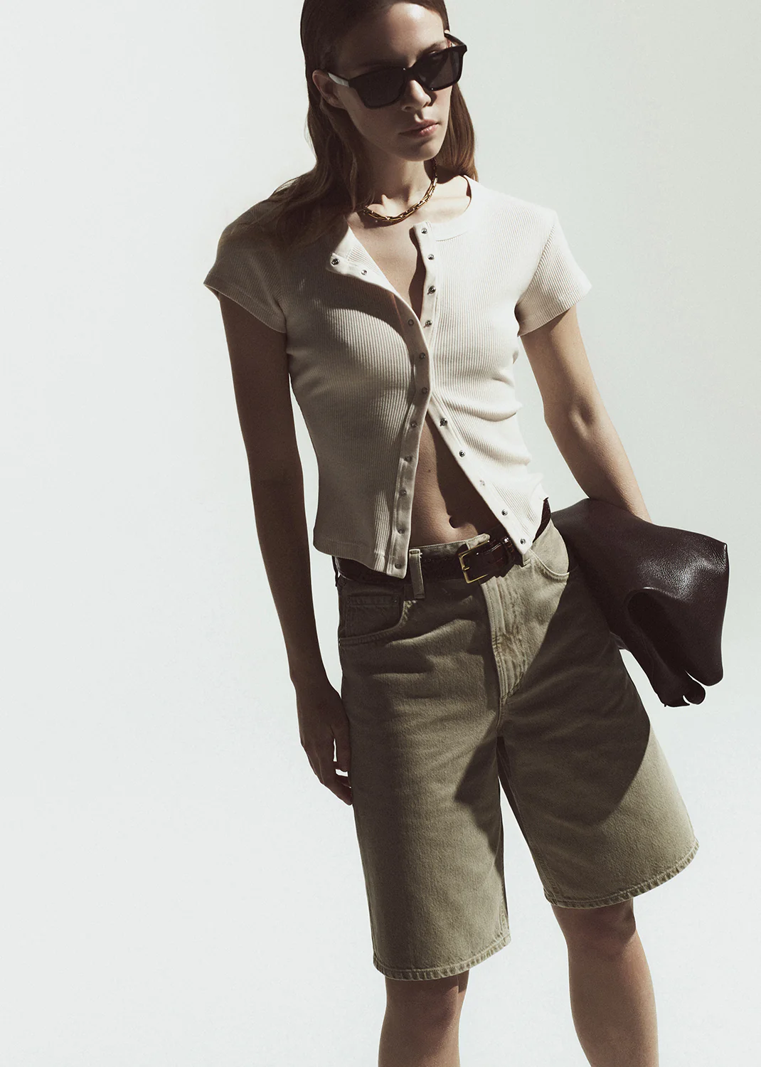 Tabi Short Sleeve Cardigan in Shrimp - Image 2