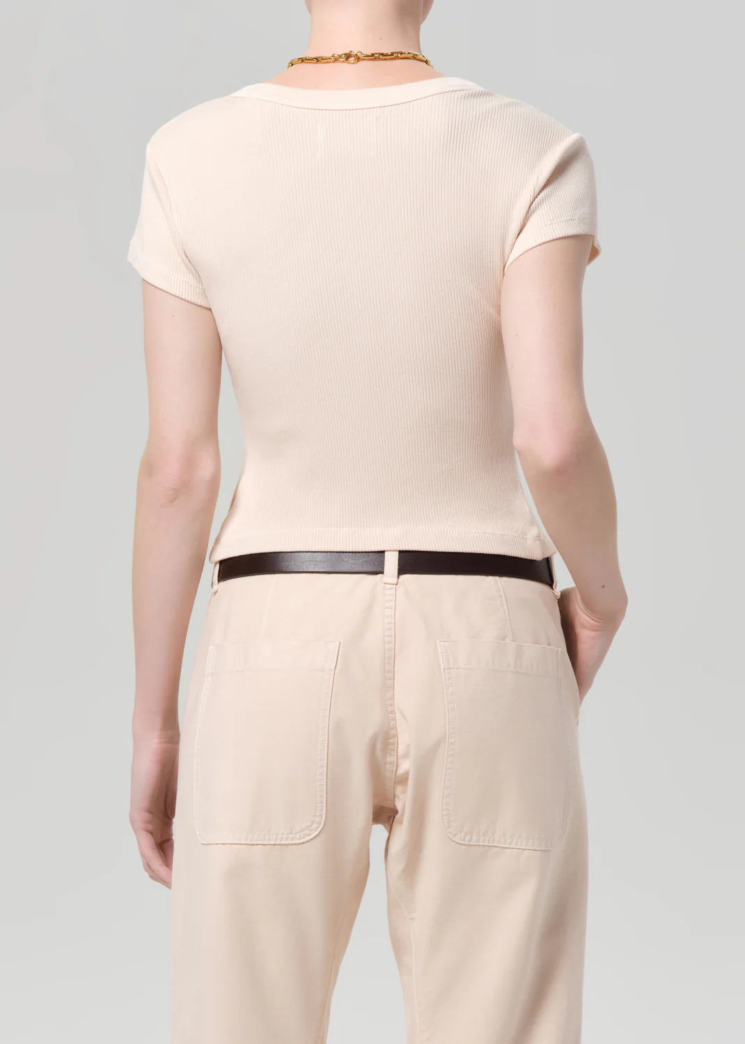 Tabi Short Sleeve Cardigan in Shrimp - Image 3