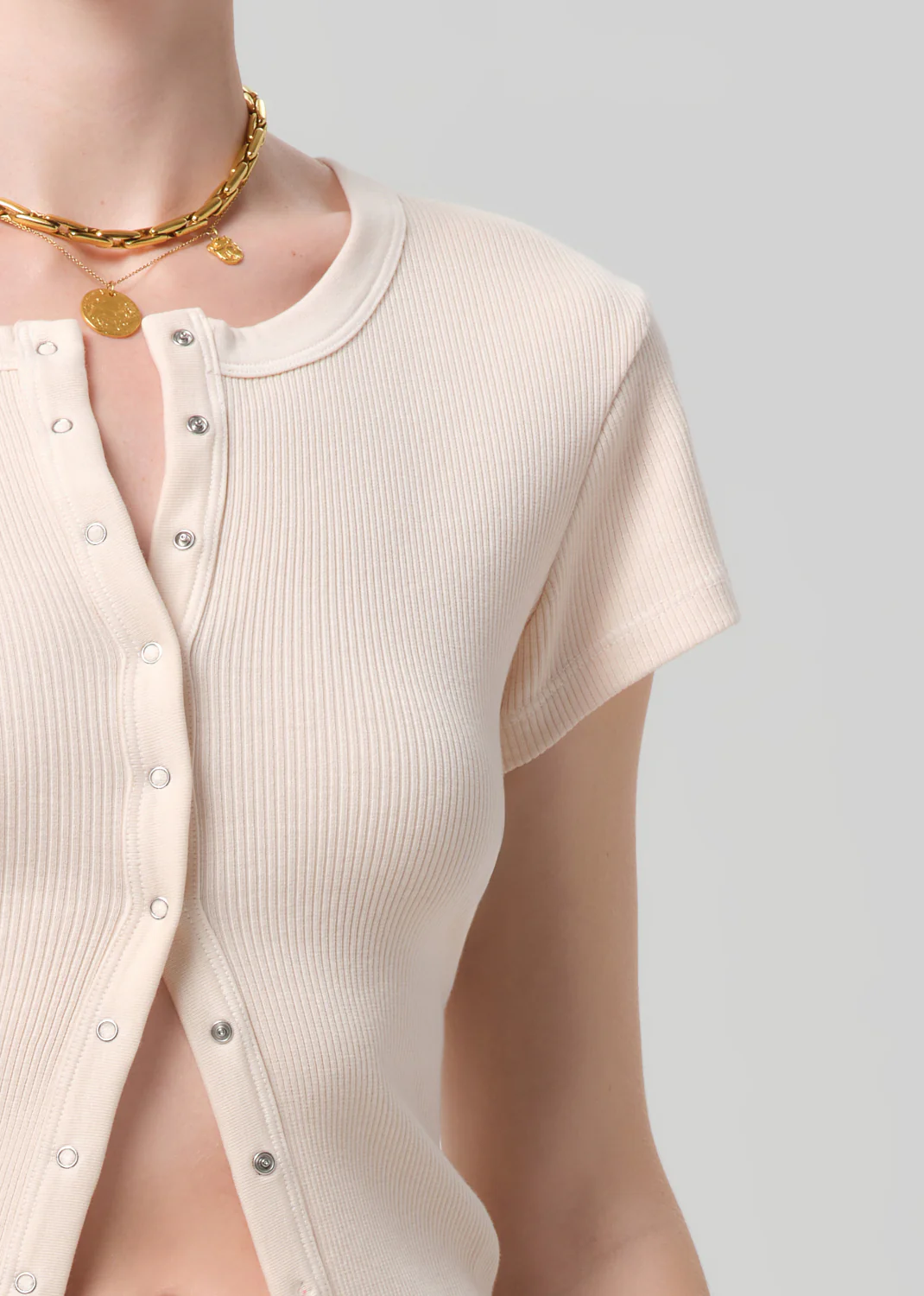 Tabi Short Sleeve Cardigan in Shrimp - Image 5