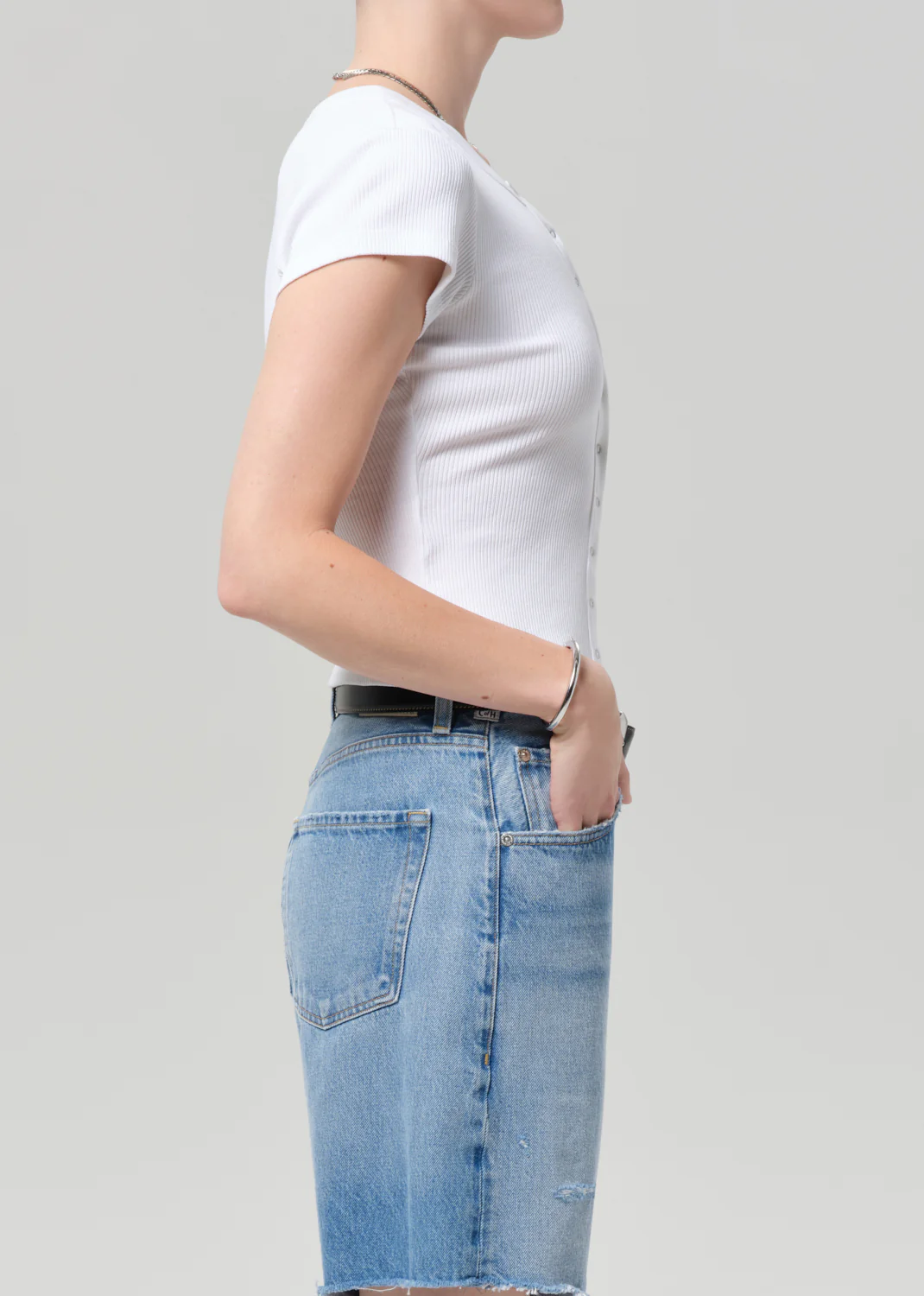 Tabi Short Sleeve Cardigan in White - Image 3