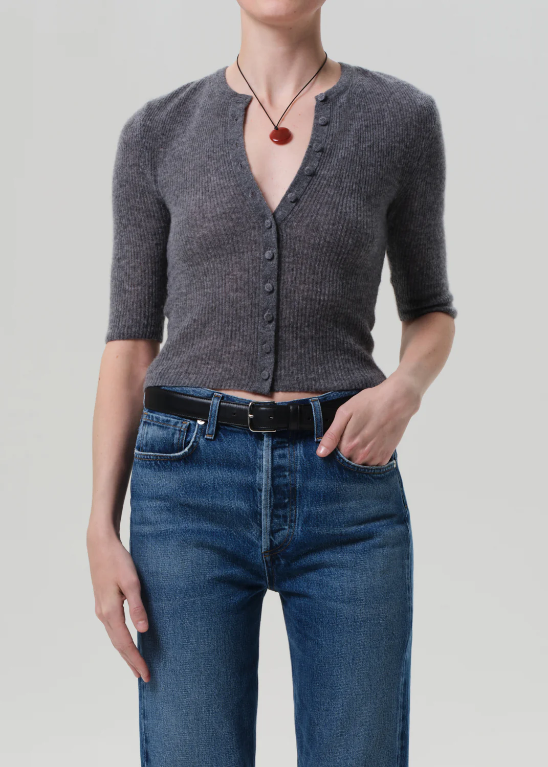 Tabitha Cardigan in Charcoal Heather