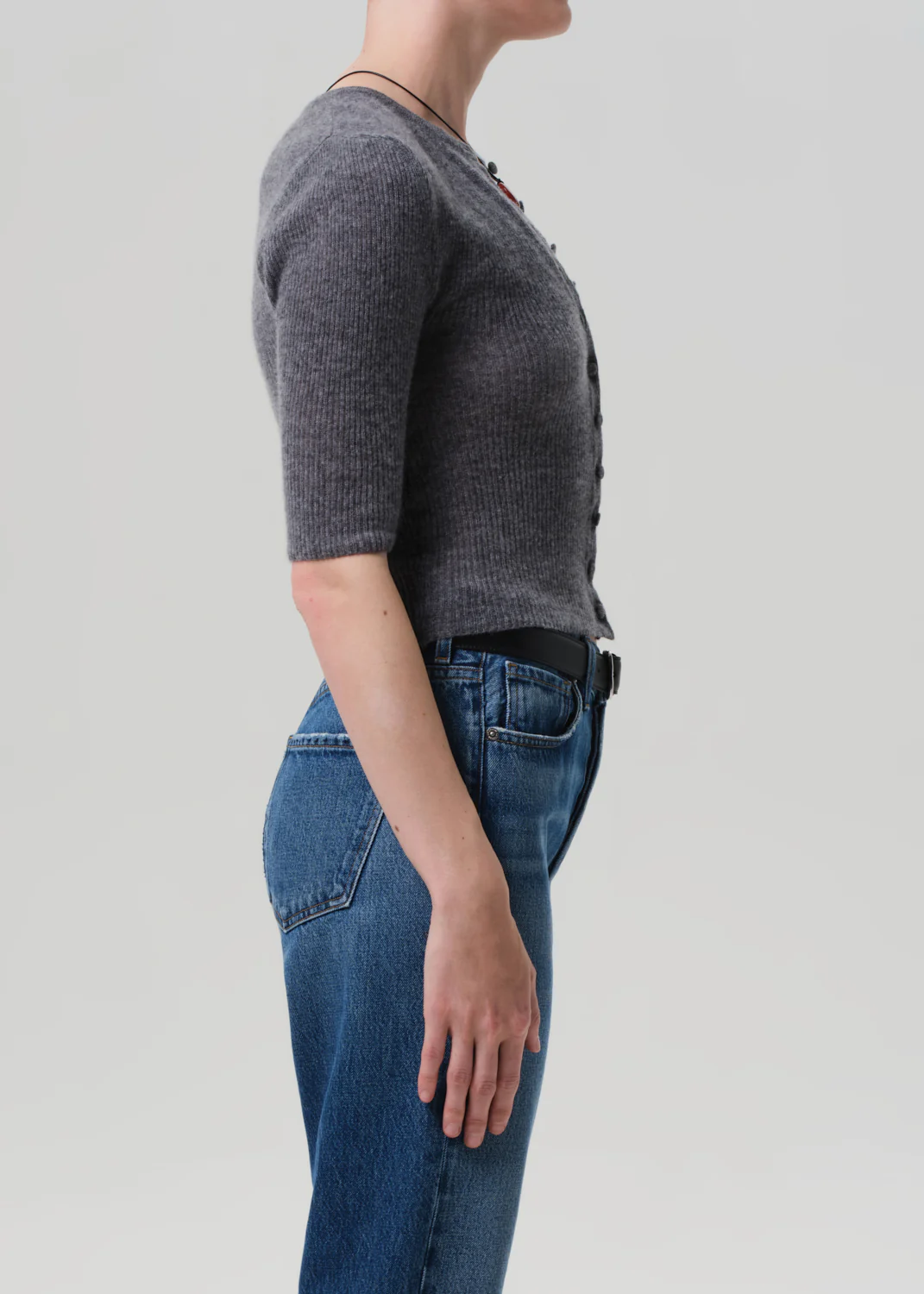 Tabitha Cardigan in Charcoal Heather - Image 3