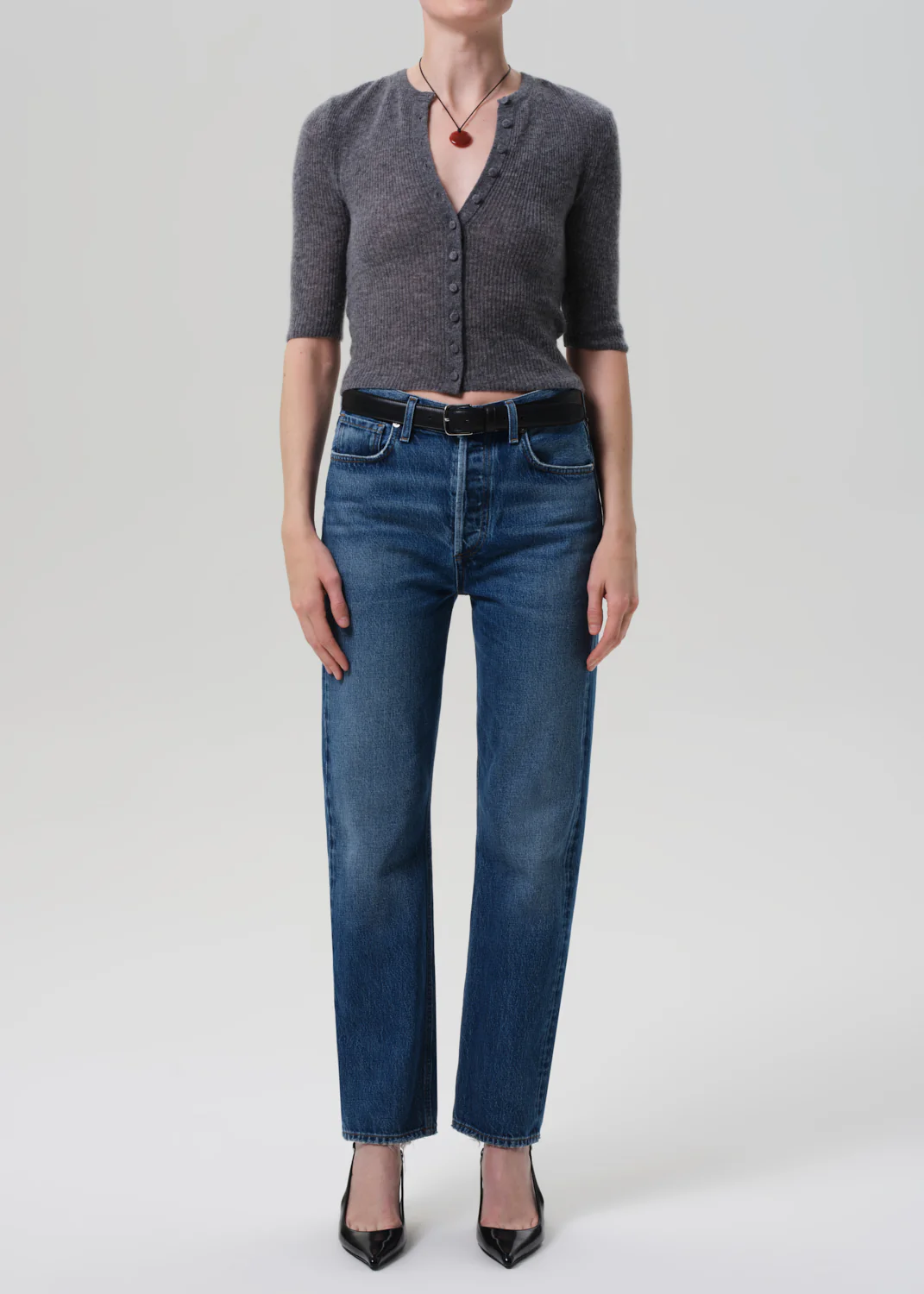 Tabitha Cardigan in Charcoal Heather - Image 5