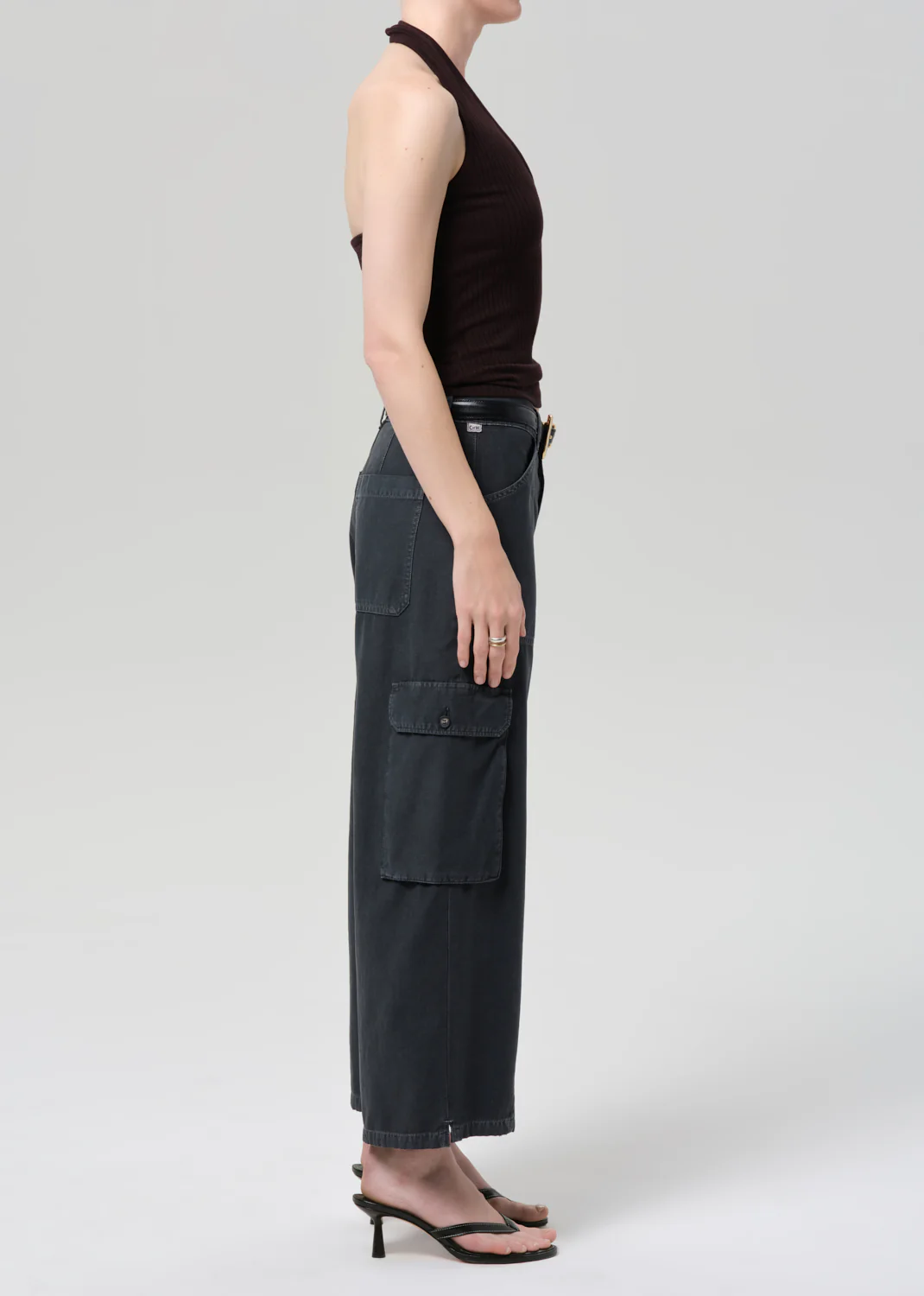 Thassos Twisted Seam Utility Pant in Washed Black - Image 3