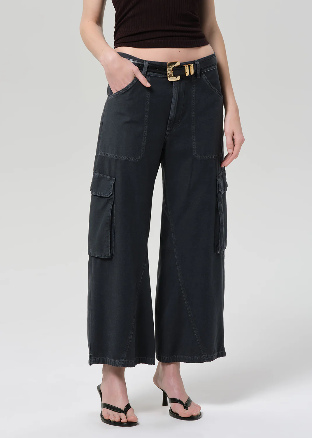 Thassos Twisted Seam Utility Pant in Washed Black - Image 4