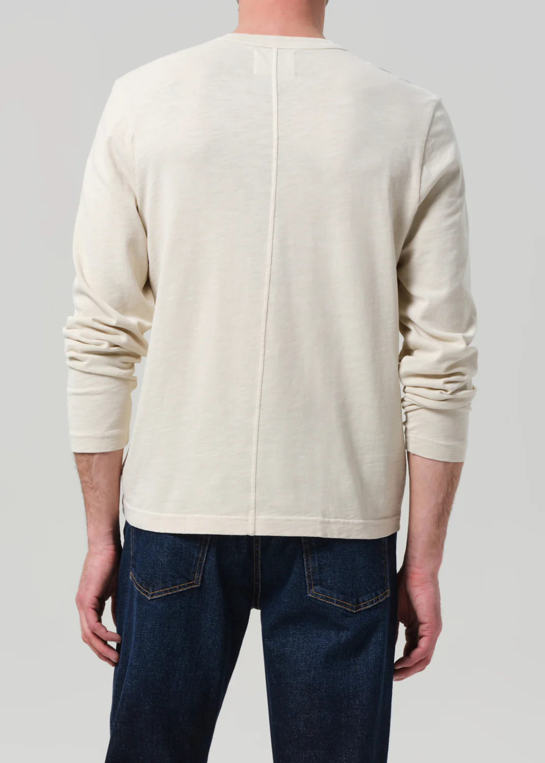 Three Button Henley in Ecru - Image 3