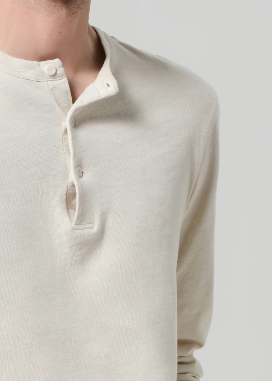 Three Button Henley in Ecru - Image 5