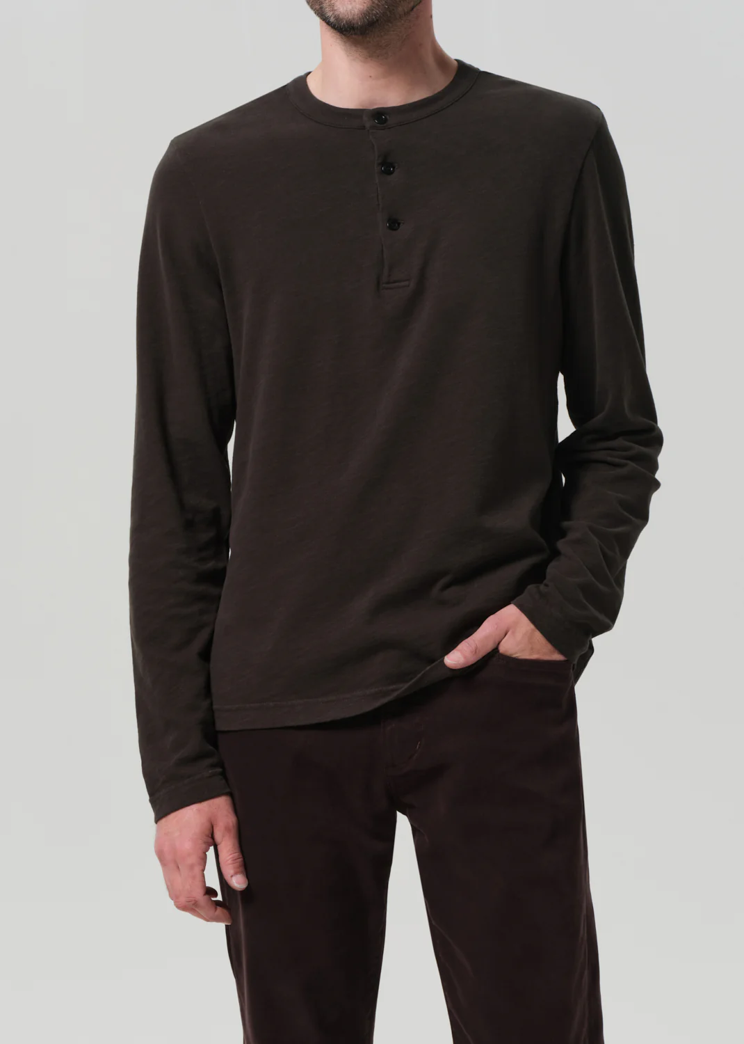 Three Button Henley in Forest - Image 2